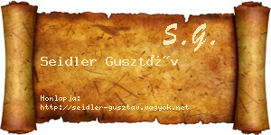 Seidler Gusztáv névjegykártya